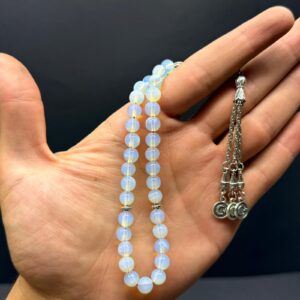 Özel Ahşap Kutulu 33’lü Ay Taşı Tesbih – Küre Kesim